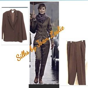 Silks by Joan Leslie Silk Business Pantsuit Sz 14